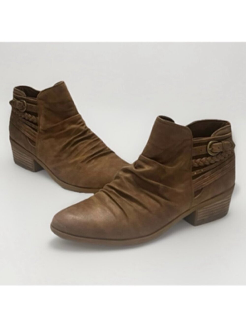 Baretraps Guenna Ankle Booties Women’s Sz 9.5 Brown Faux Leather Western Cowgirl